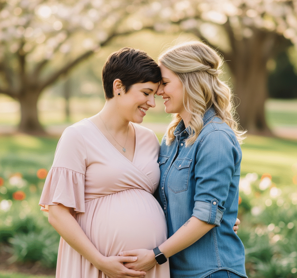 lesbian couple pregnant from sperm donation