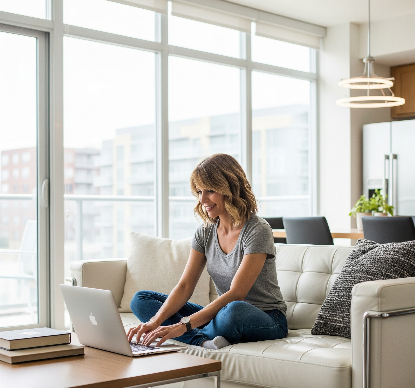 woman searching for sperm donor on laptop computer
