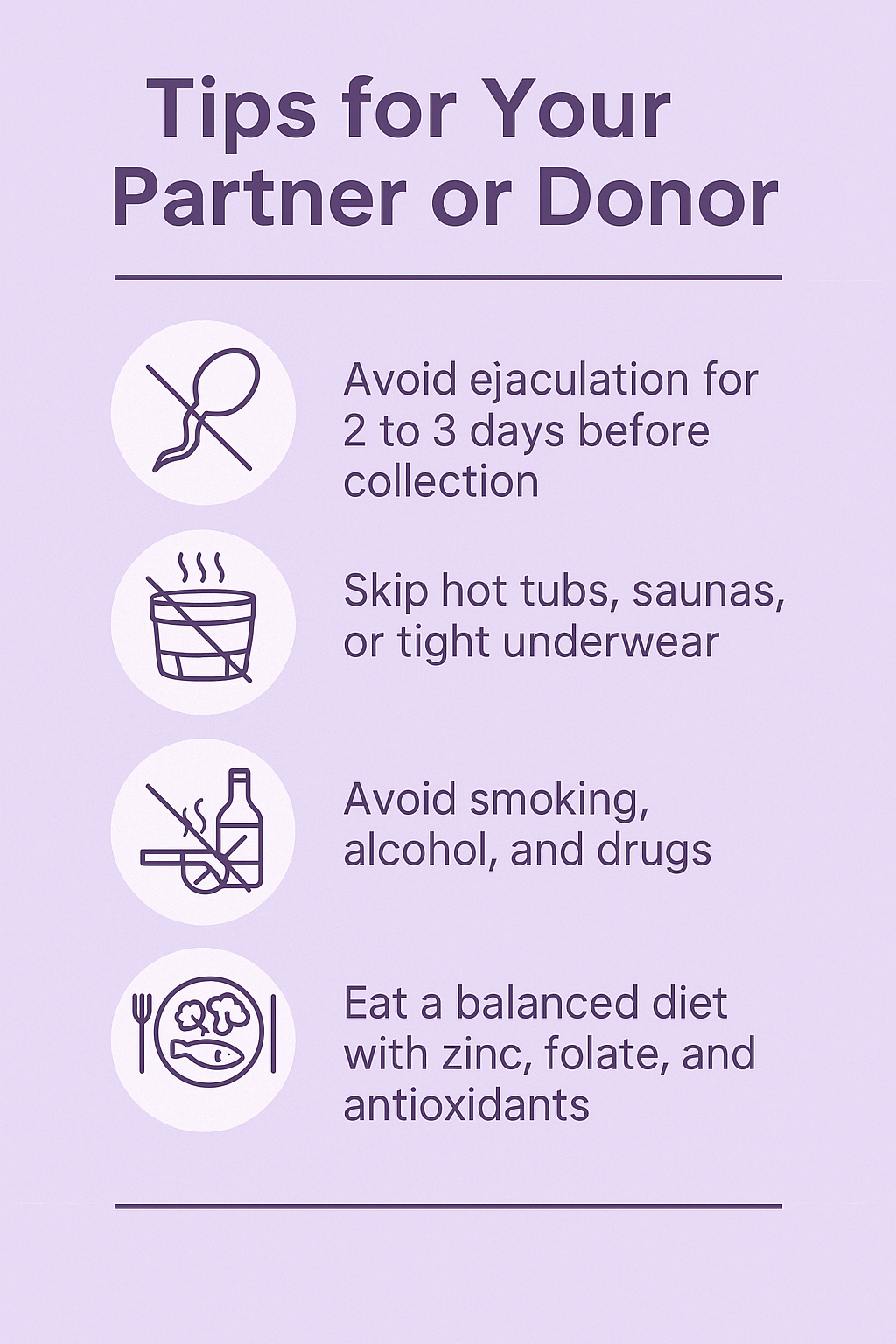 infographic tips for partners and sperm donors