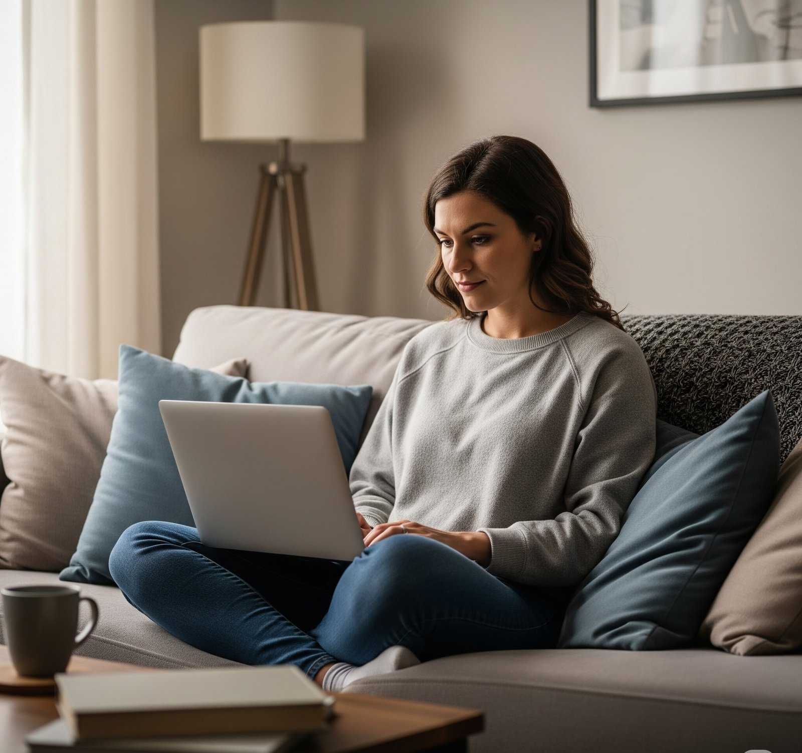 woman on computer