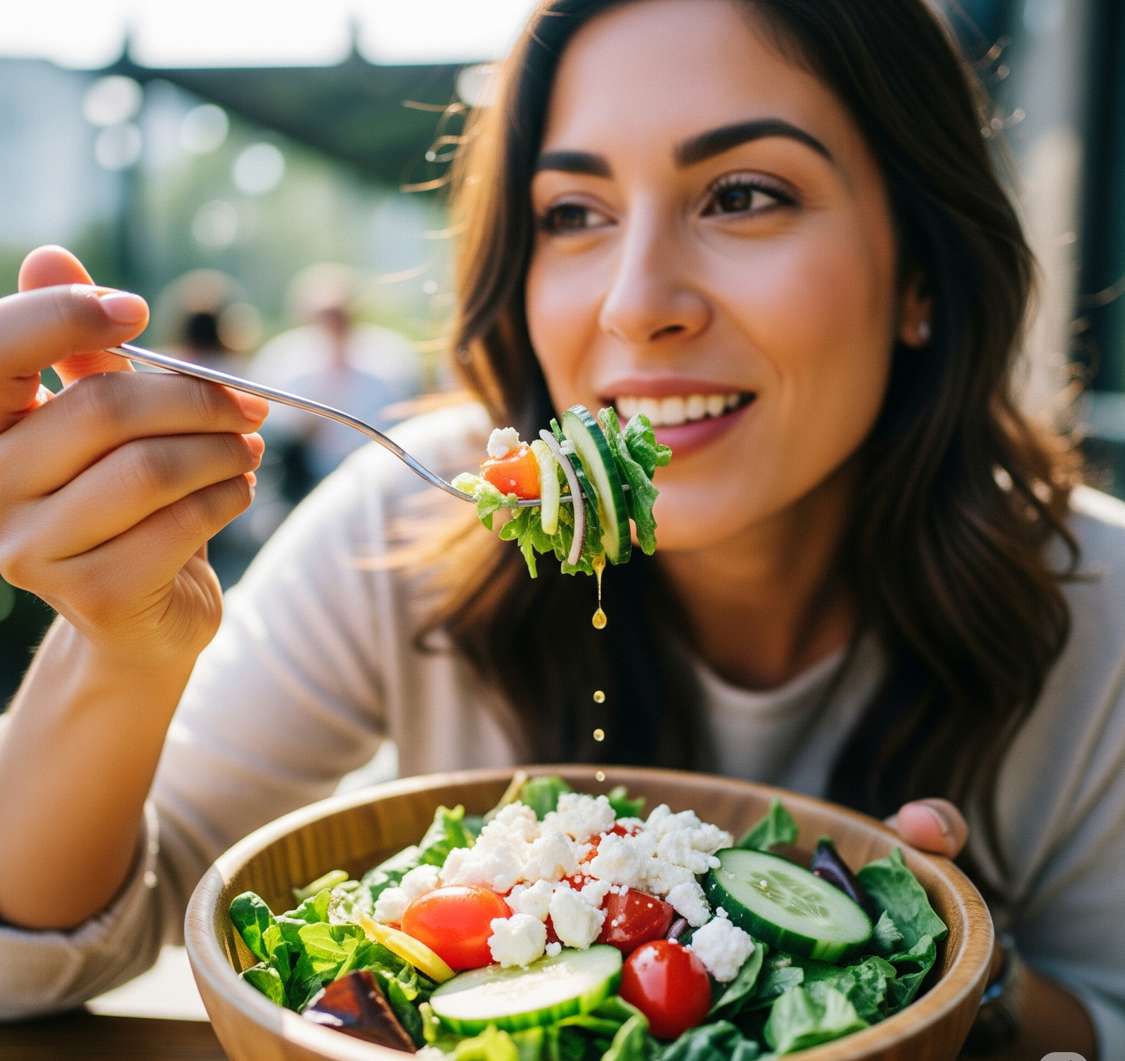 woman eating healthy for fertility